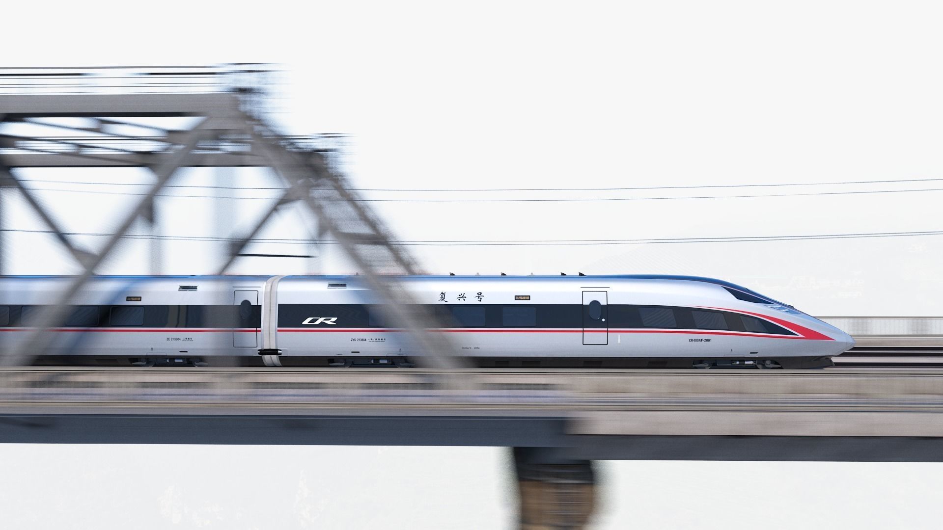 CR400AF Fuxing EMU China High Speed Rail 3D model_2