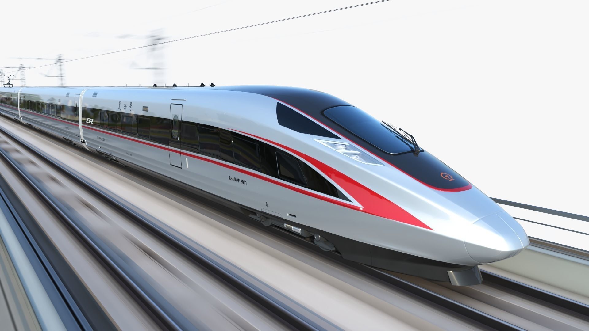 CR400AF Fuxing EMU China High Speed Rail 3D model_6