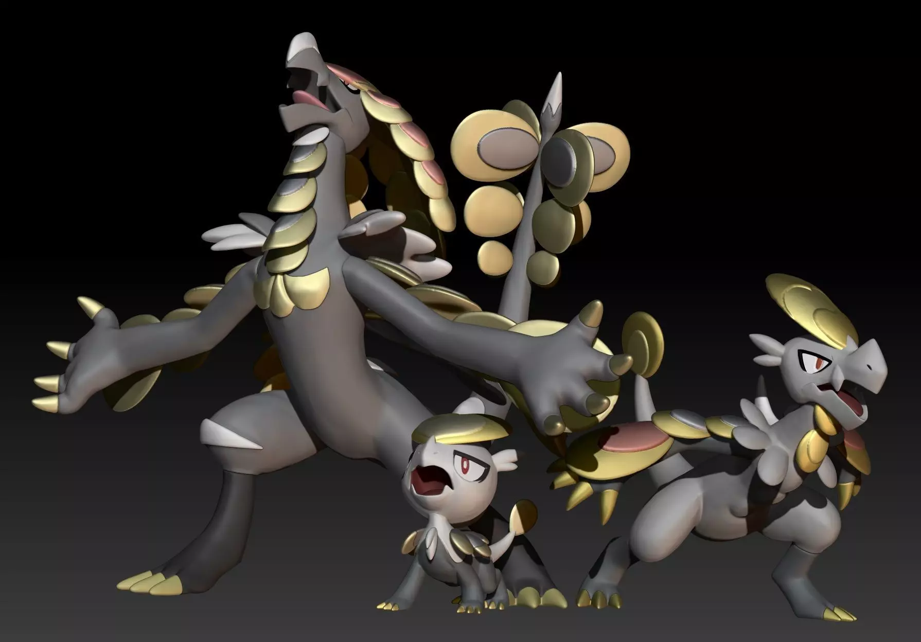 Pokemon Jangmo-o Hakamo-o Kommo-o 3D print model