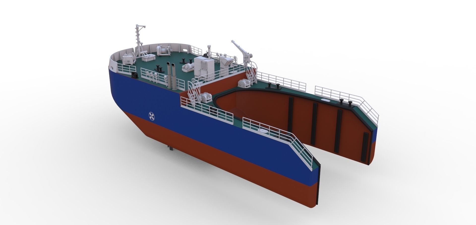 Detachable icebreaking bow  Self propelled for Tug Boat 32 3D print model_1