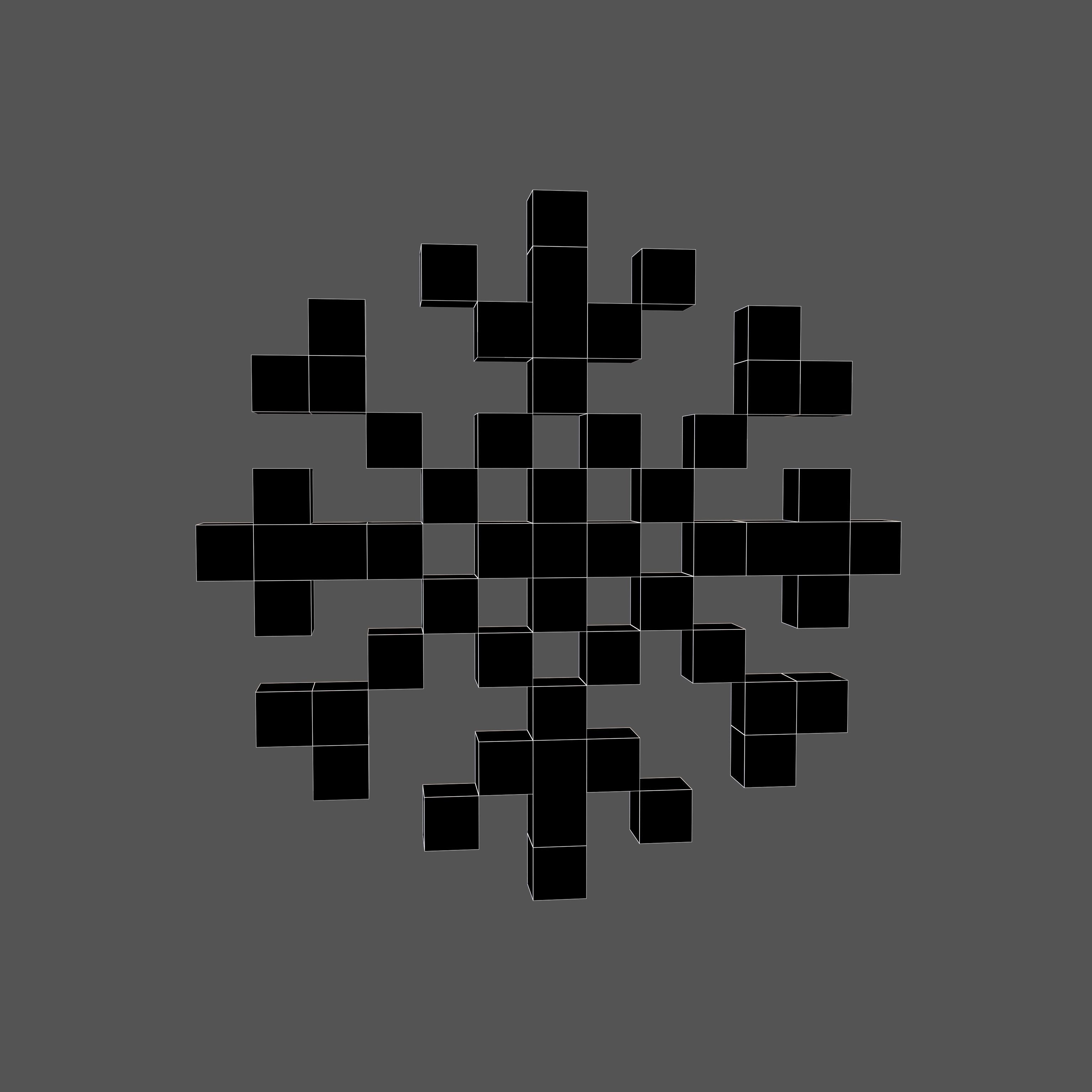 Pixel Snowflake v1 004 Low-poly 3D model_6