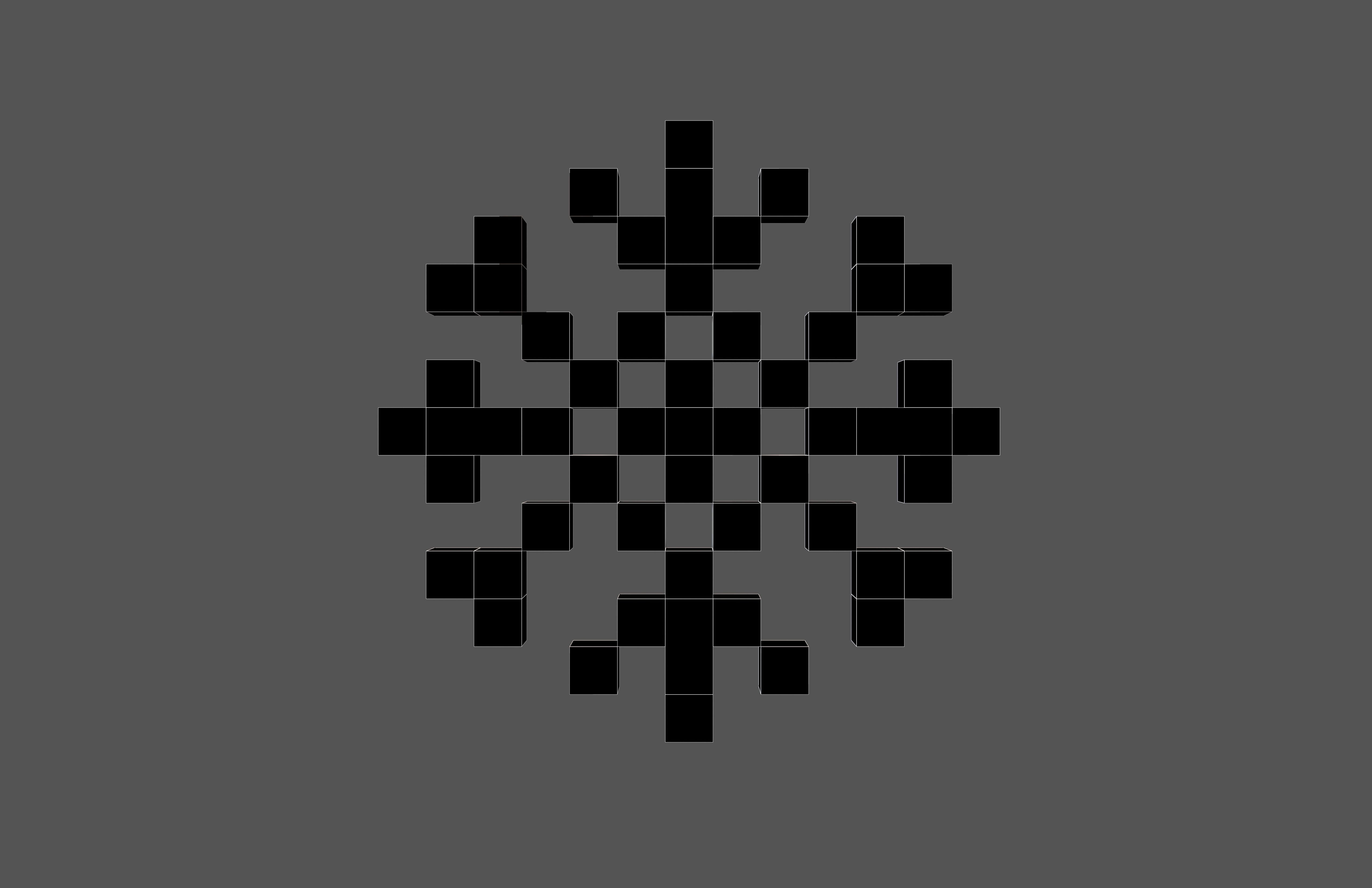 Pixel Snowflake v1 004 Low-poly 3D model_4
