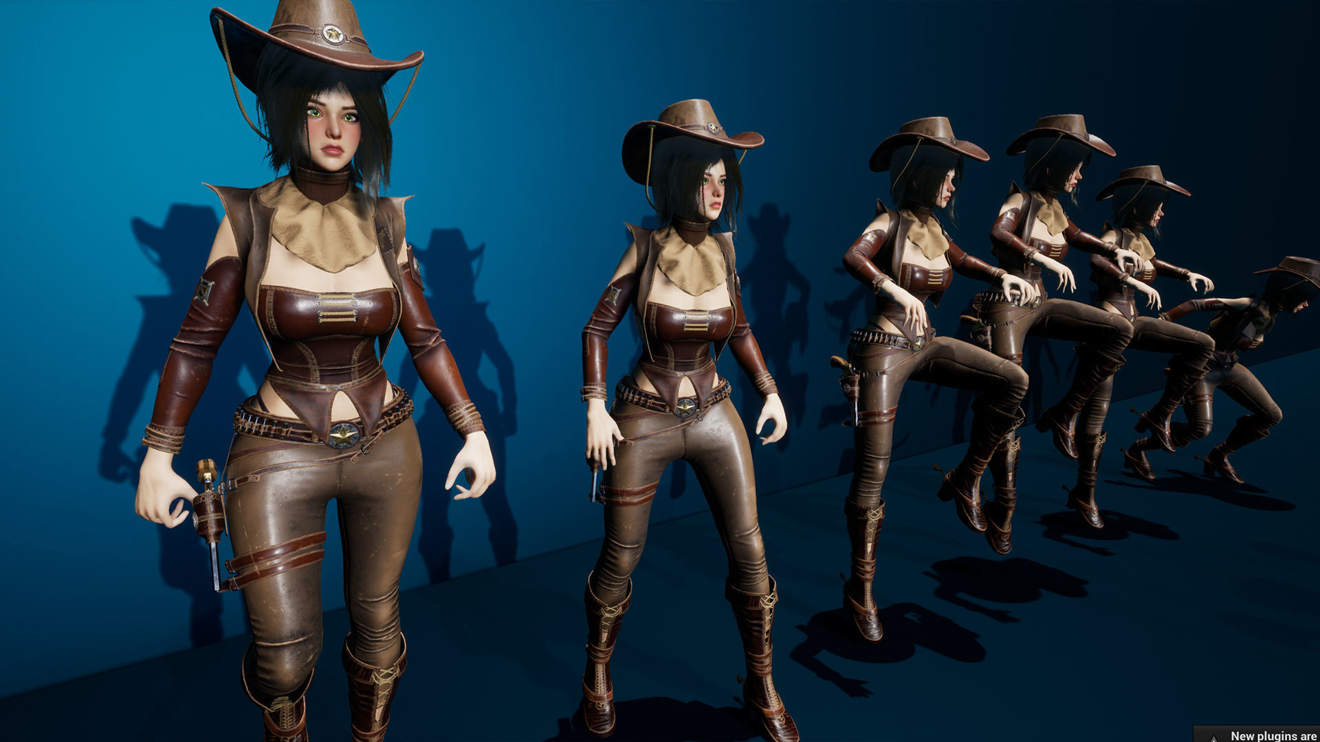 Cowboy Sheriff Girl Modular Low-poly 3D model_28