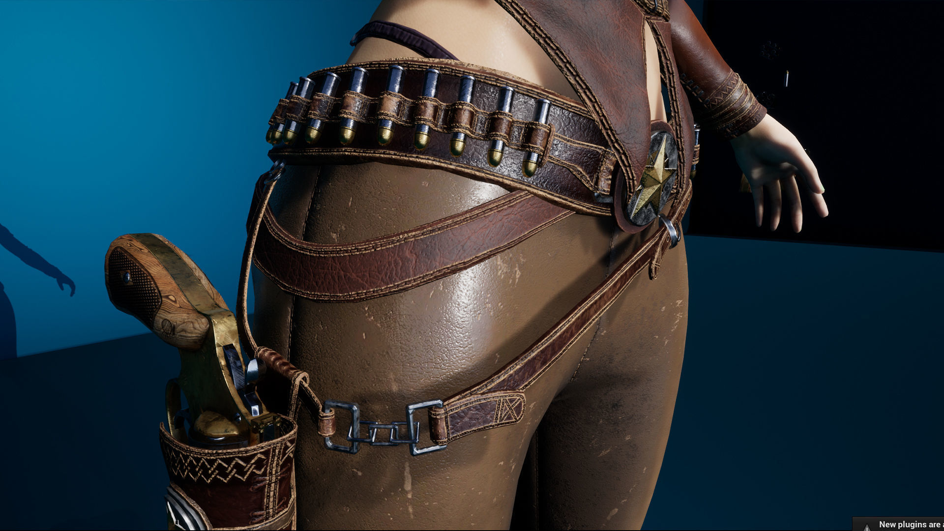 Cowboy Sheriff Girl Modular Low-poly 3D model_21