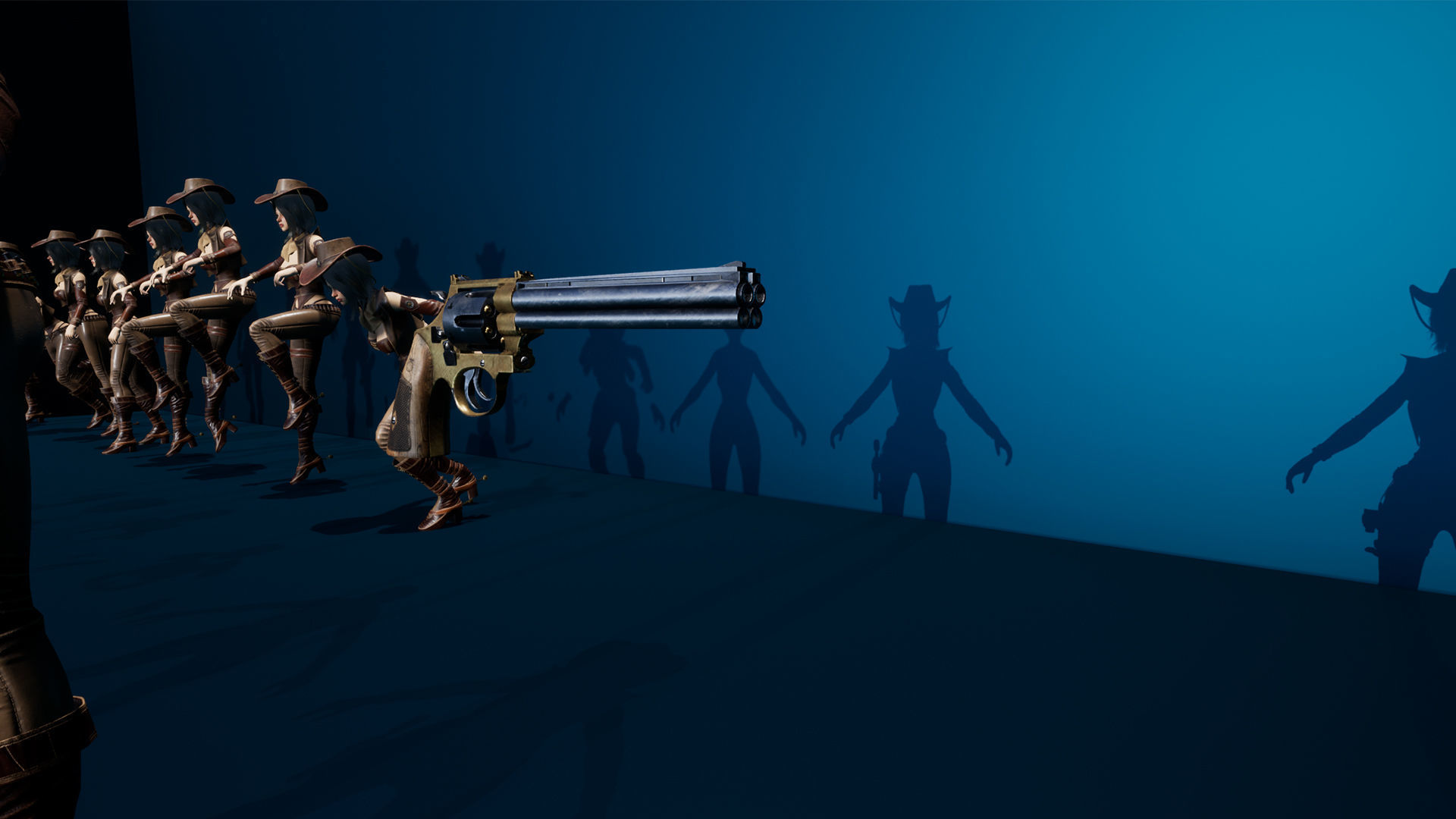 Cowboy Sheriff Girl Modular Low-poly 3D model_29