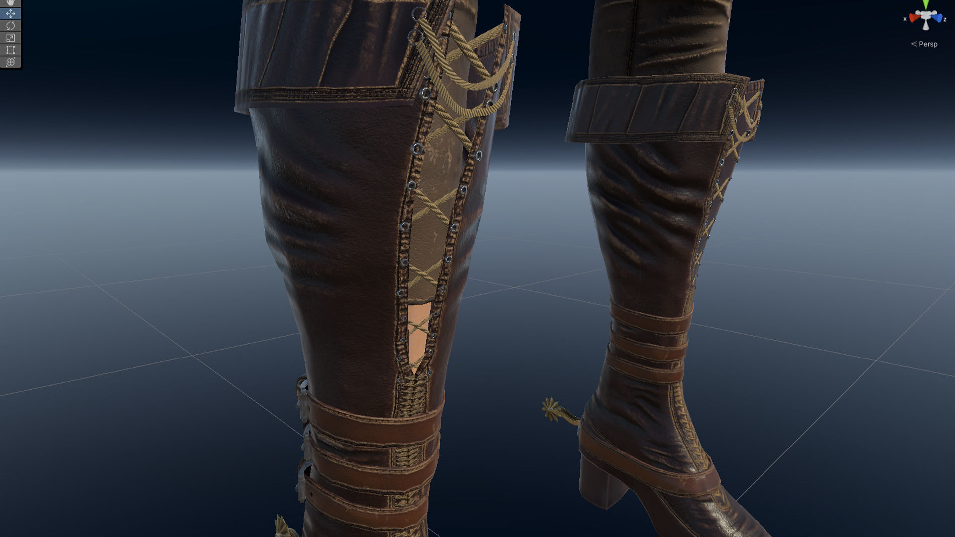 Cowboy Sheriff Girl Modular Low-poly 3D model_18