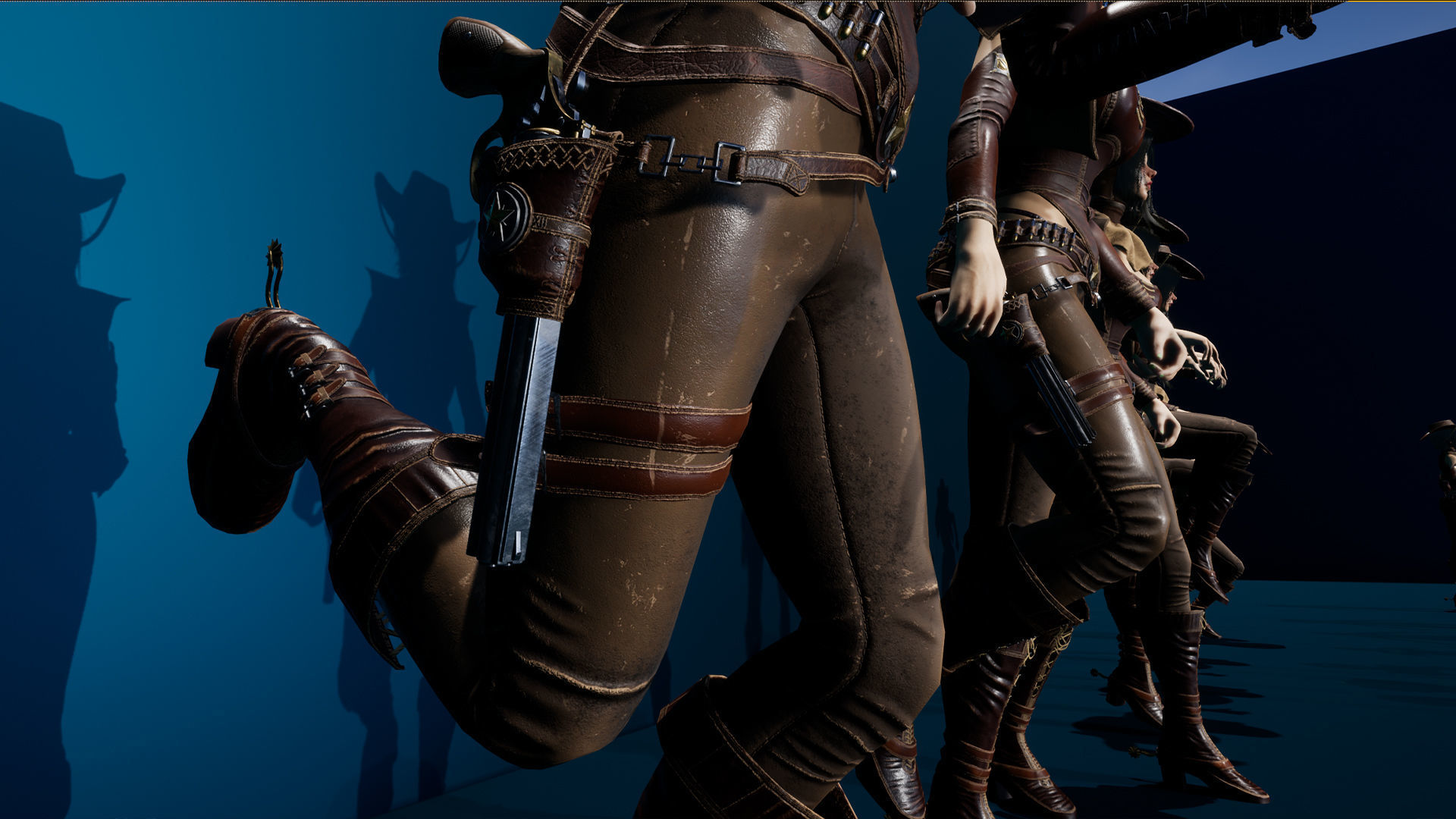 Cowboy Sheriff Girl Modular Low-poly 3D model_30