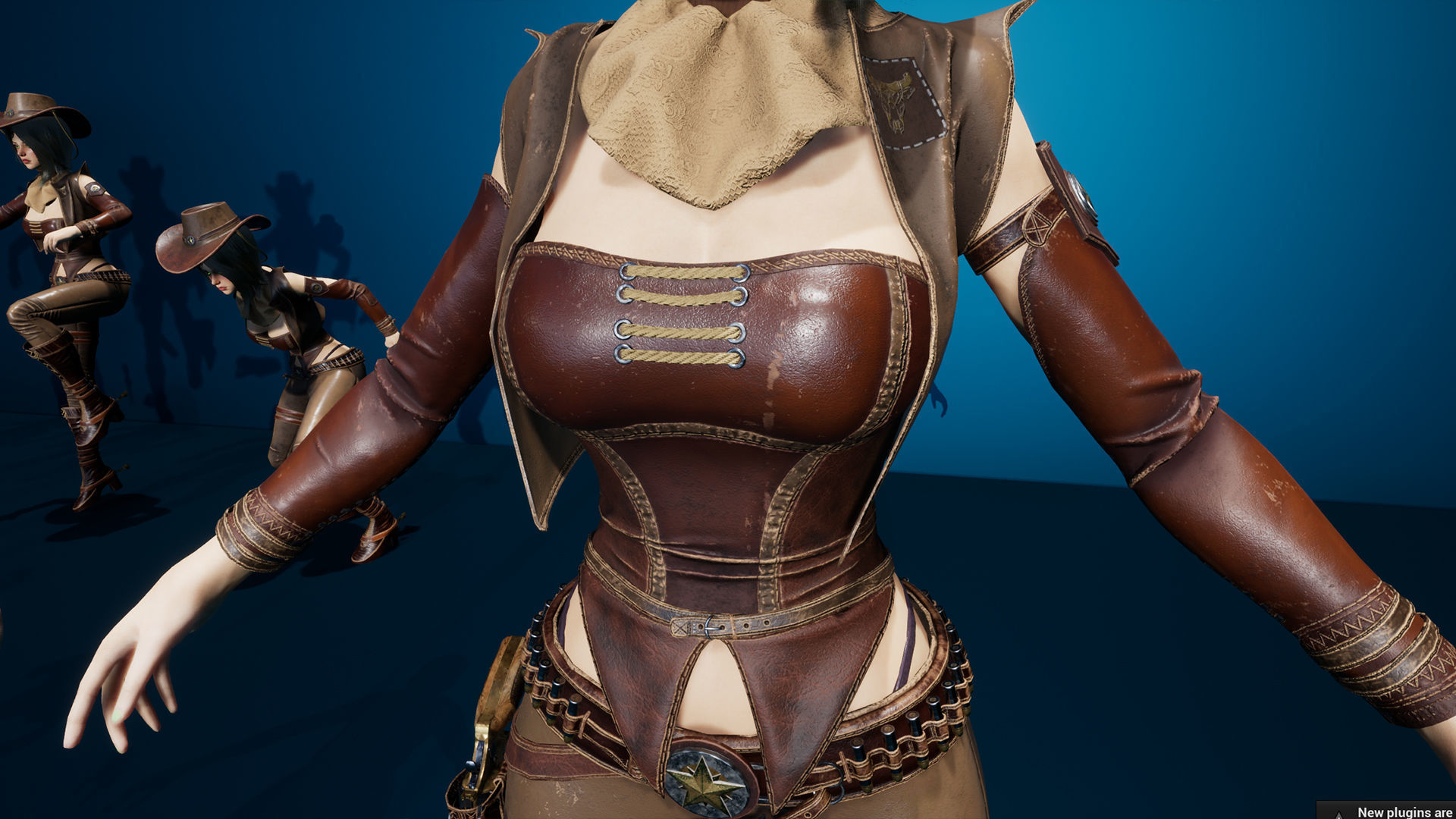 Cowboy Sheriff Girl Modular Low-poly 3D model_27