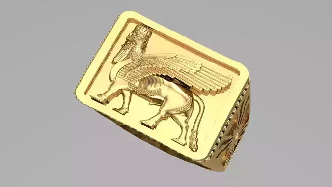 Assyrian door guard ring