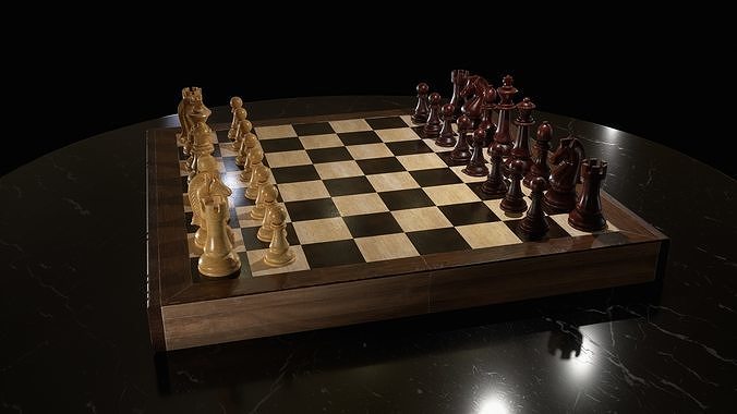 Wood Chess  Free low-poly 3D model