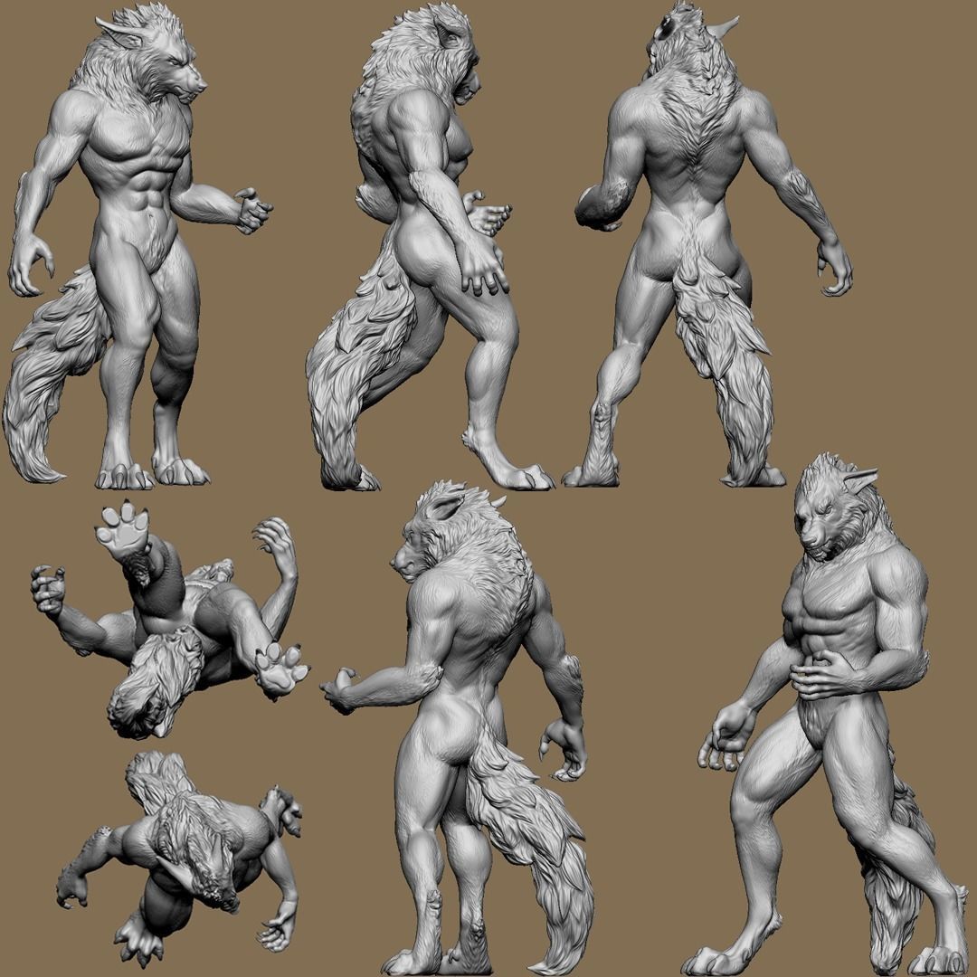 Grim the Werewolf 3D print model_3