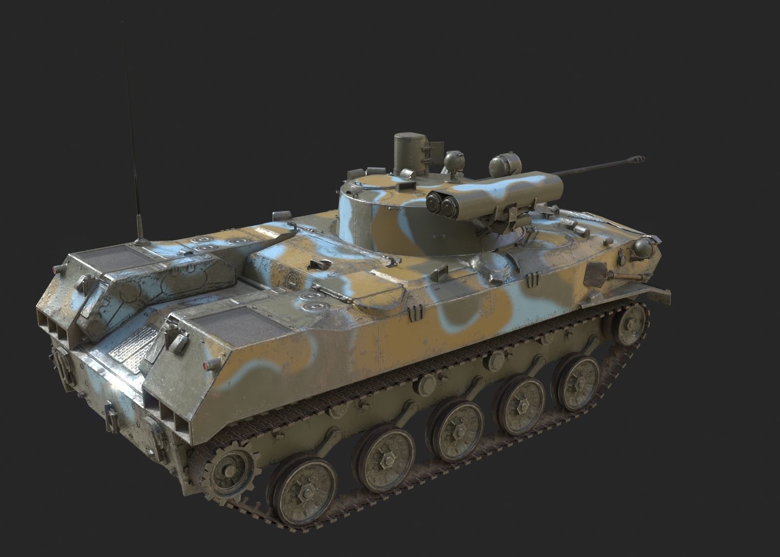 5 coatings of Russian BMD-2M airborne infantry fighting vehicle Low-poly 3D model_17
