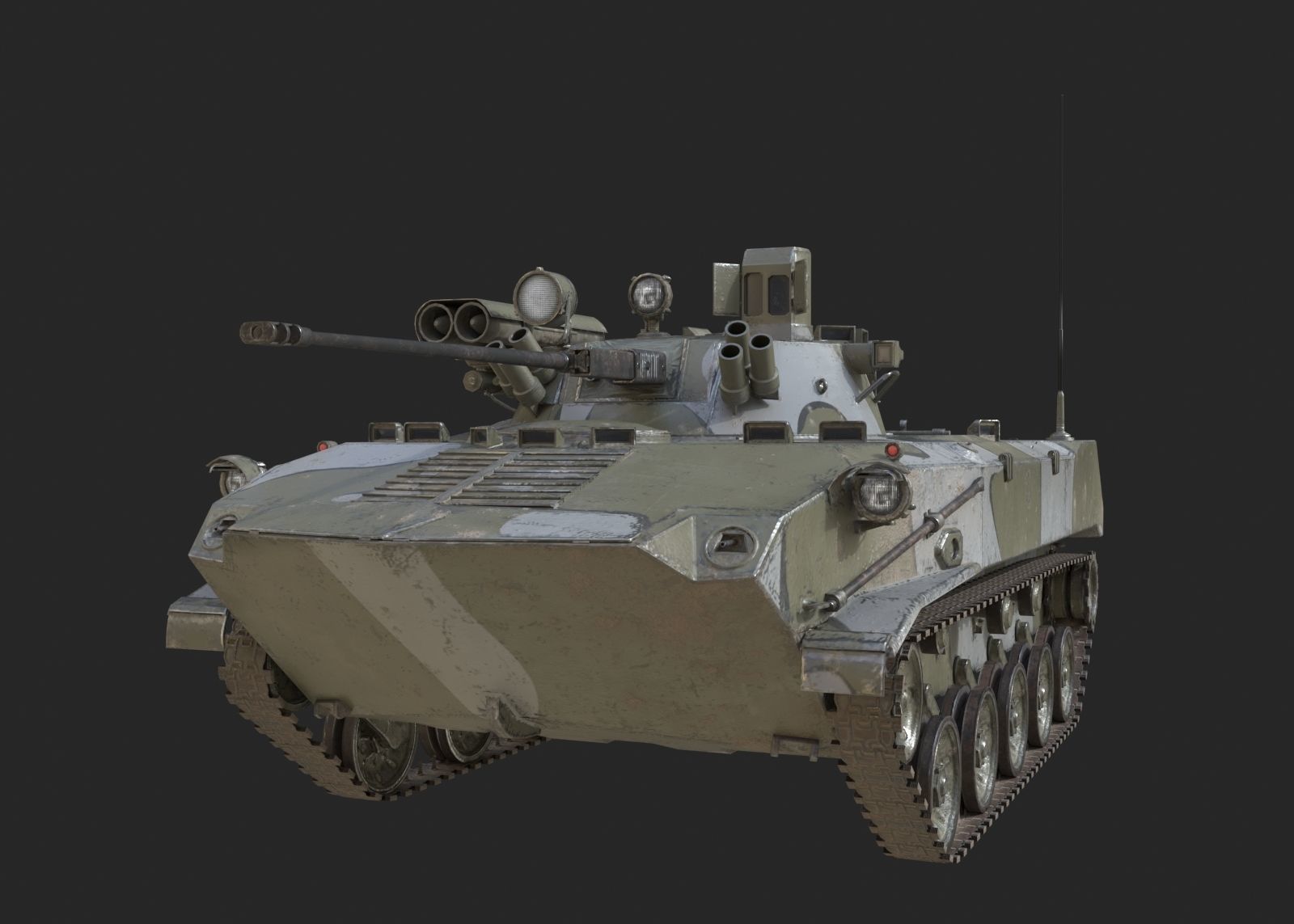 5 coatings of Russian BMD-2M airborne infantry fighting vehicle Low-poly 3D model_14