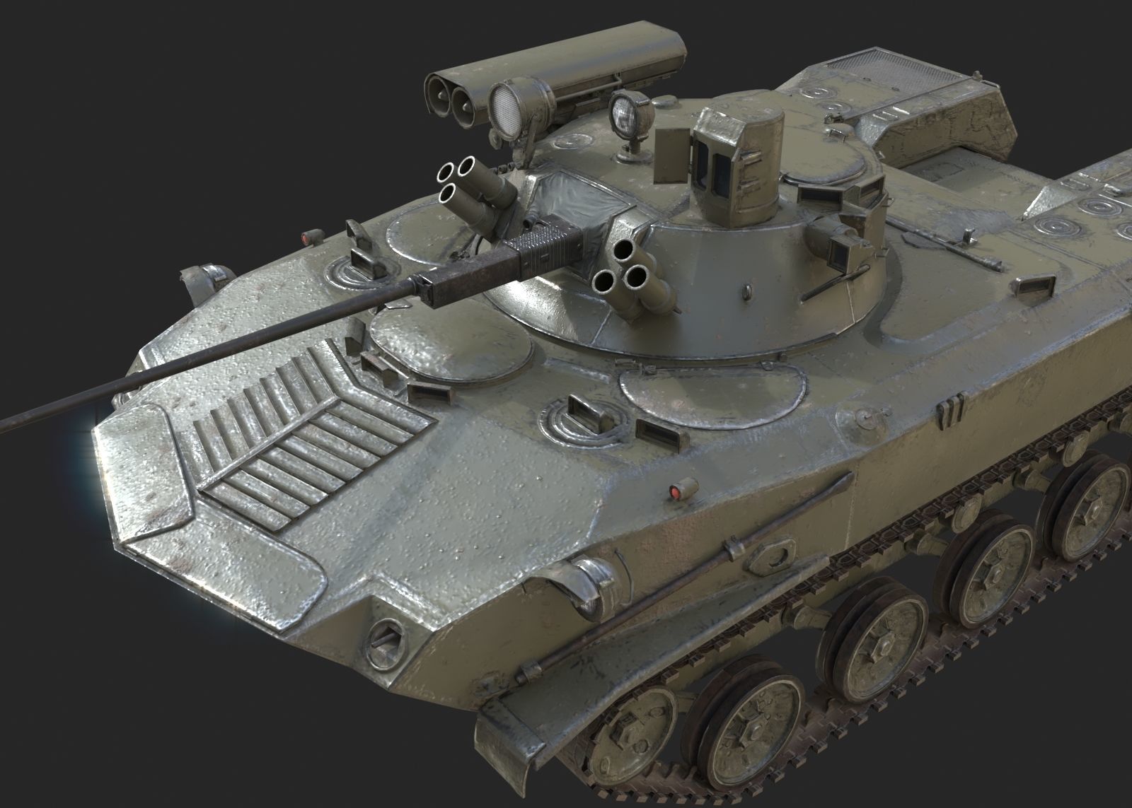 5 coatings of Russian BMD-2M airborne infantry fighting vehicle Low-poly 3D model_3