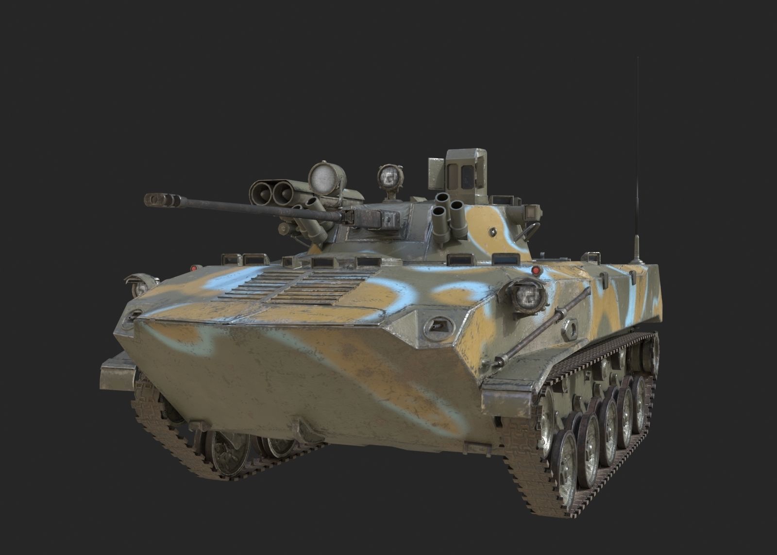 5 coatings of Russian BMD-2M airborne infantry fighting vehicle Low-poly 3D model_15