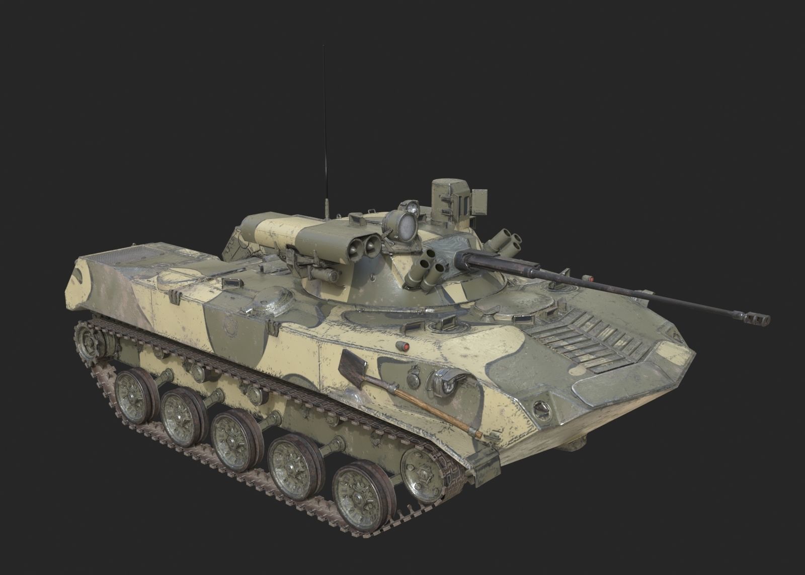 5 coatings of Russian BMD-2M airborne infantry fighting vehicle Low-poly 3D model_9