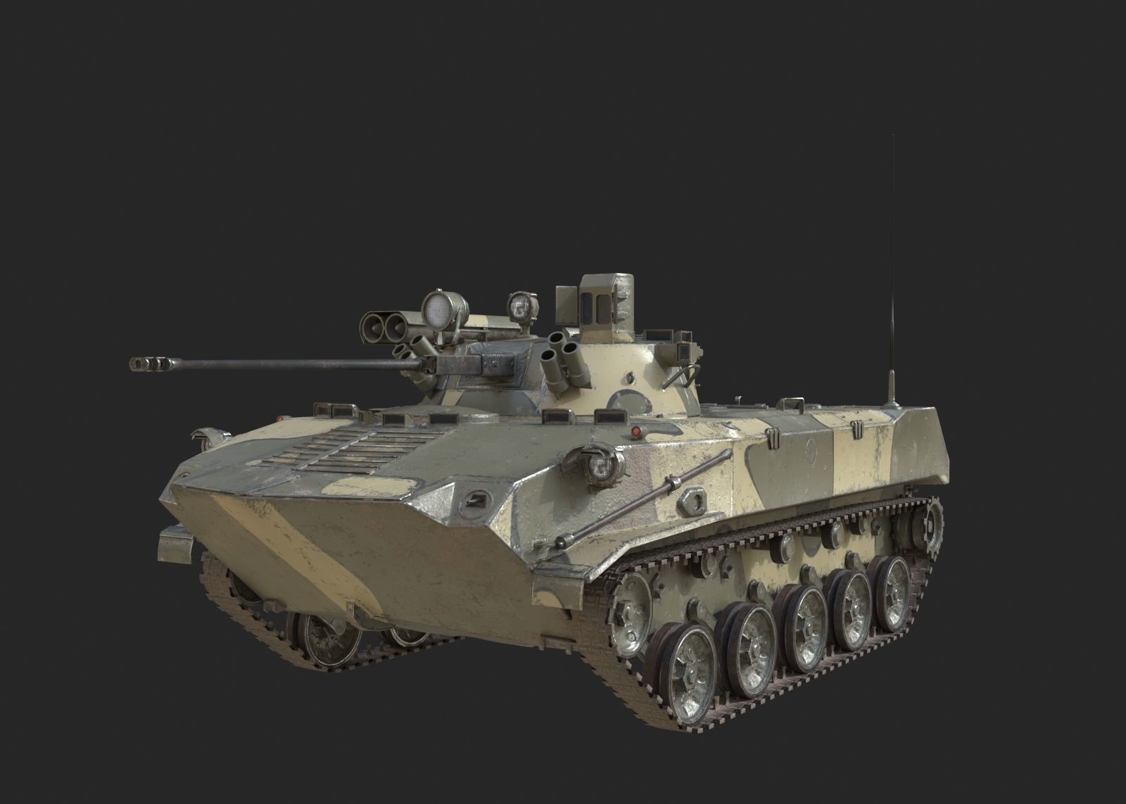 5 coatings of Russian BMD-2M airborne infantry fighting vehicle Low-poly 3D model_8
