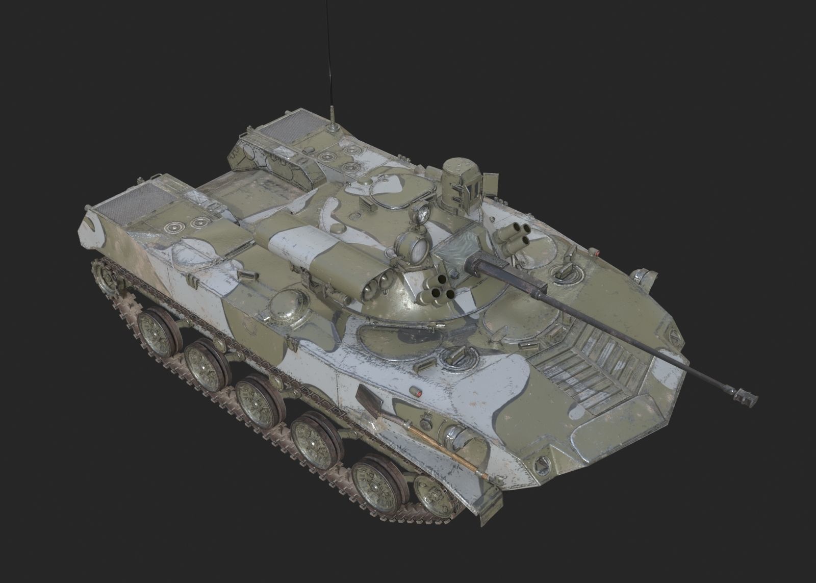 5 coatings of Russian BMD-2M airborne infantry fighting vehicle Low-poly 3D model_12