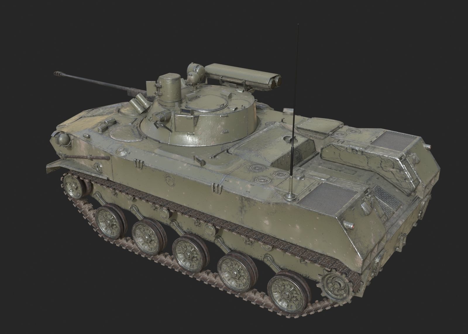 5 coatings of Russian BMD-2M airborne infantry fighting vehicle Low-poly 3D model_4