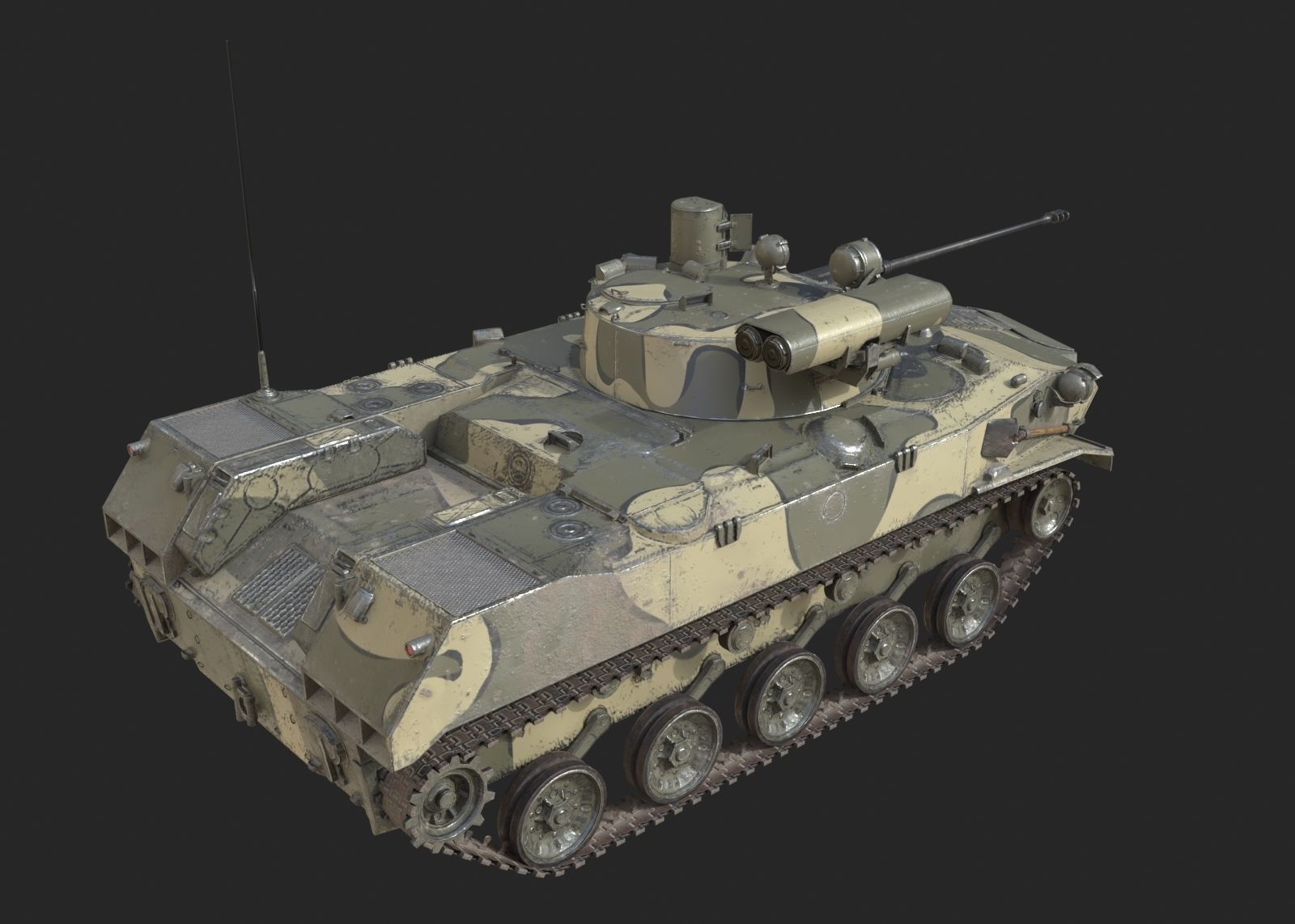 5 coatings of Russian BMD-2M airborne infantry fighting vehicle Low-poly 3D model_10