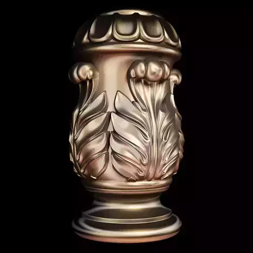 Classic carved cone baluster column base baroque