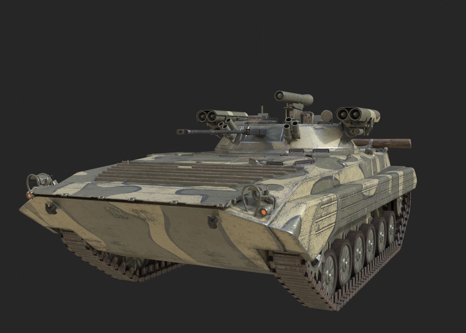 5 coatings of Russian BMP2M BMP-2M infantry fighting vehicle Low-poly 3D model_8