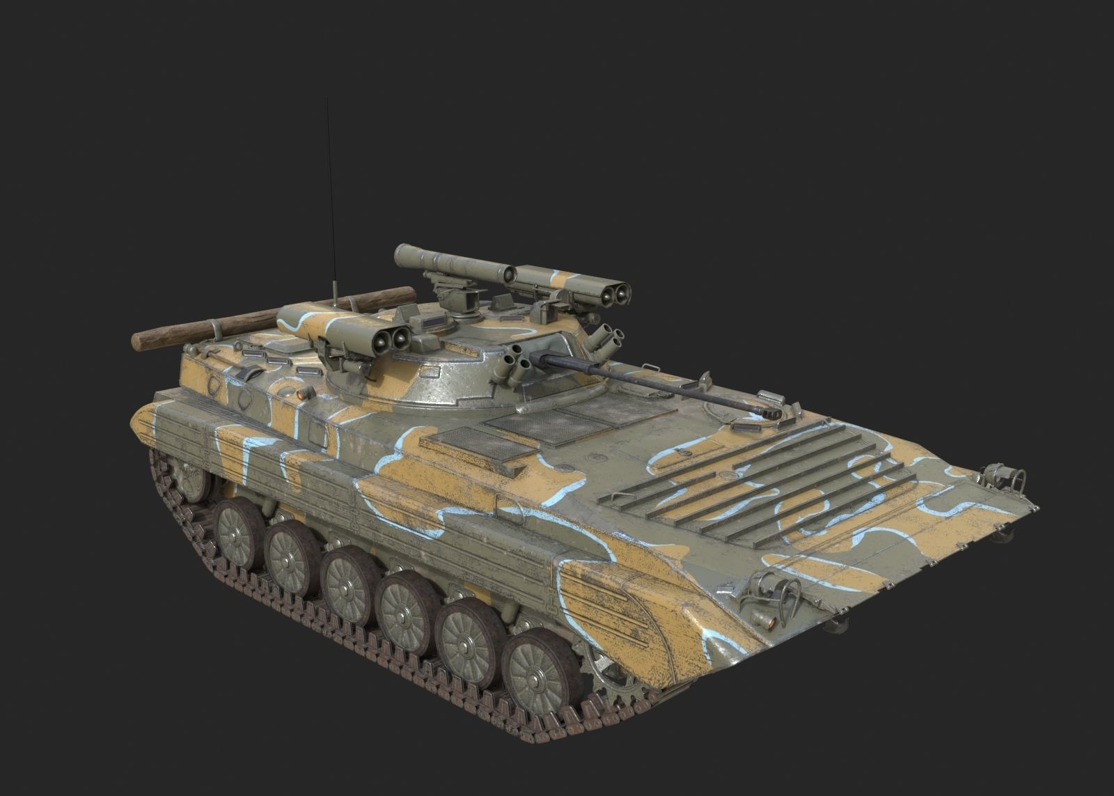5 coatings of Russian BMP2M BMP-2M infantry fighting vehicle Low-poly 3D model_16
