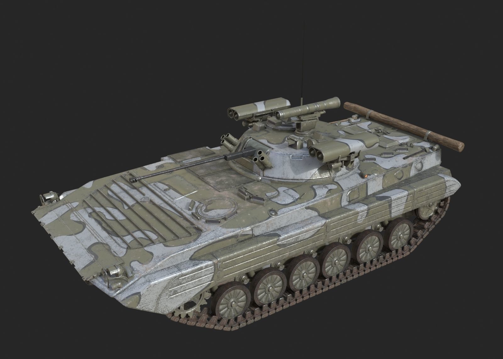 5 coatings of Russian BMP2M BMP-2M infantry fighting vehicle Low-poly 3D model_12