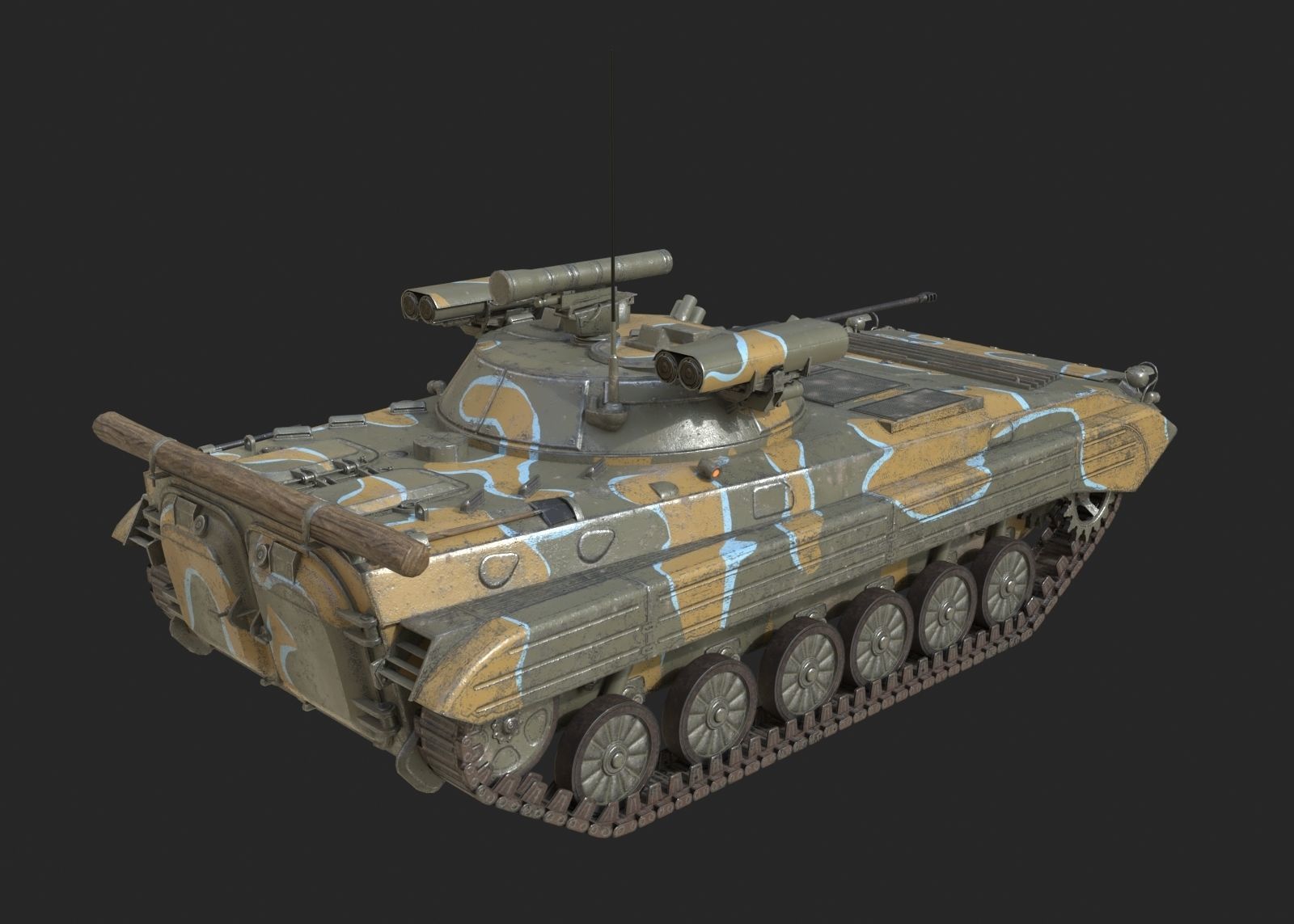 5 coatings of Russian BMP2M BMP-2M infantry fighting vehicle Low-poly 3D model_15