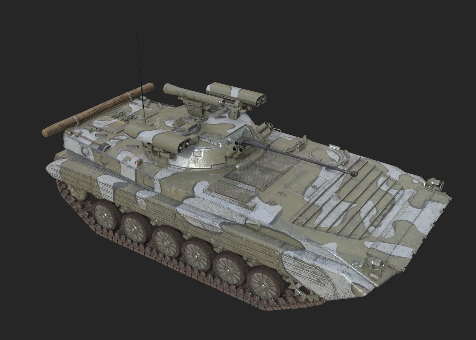 5 coatings of Russian BMP2M BMP-2M infantry fighting vehicle Low-poly 3D model_13