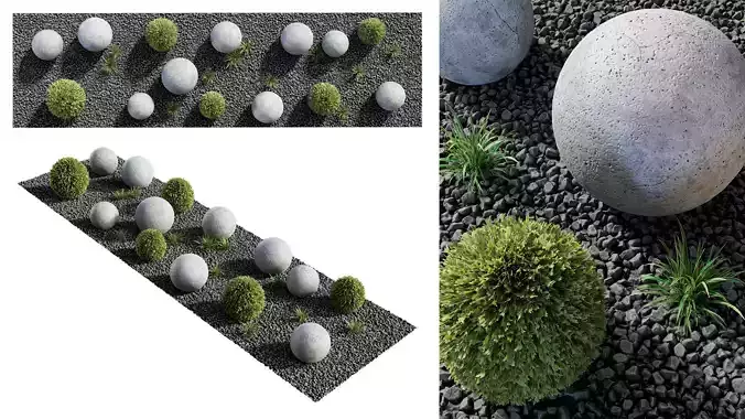 Modern Courtyard 04 - PBR - 4K - Midpoly