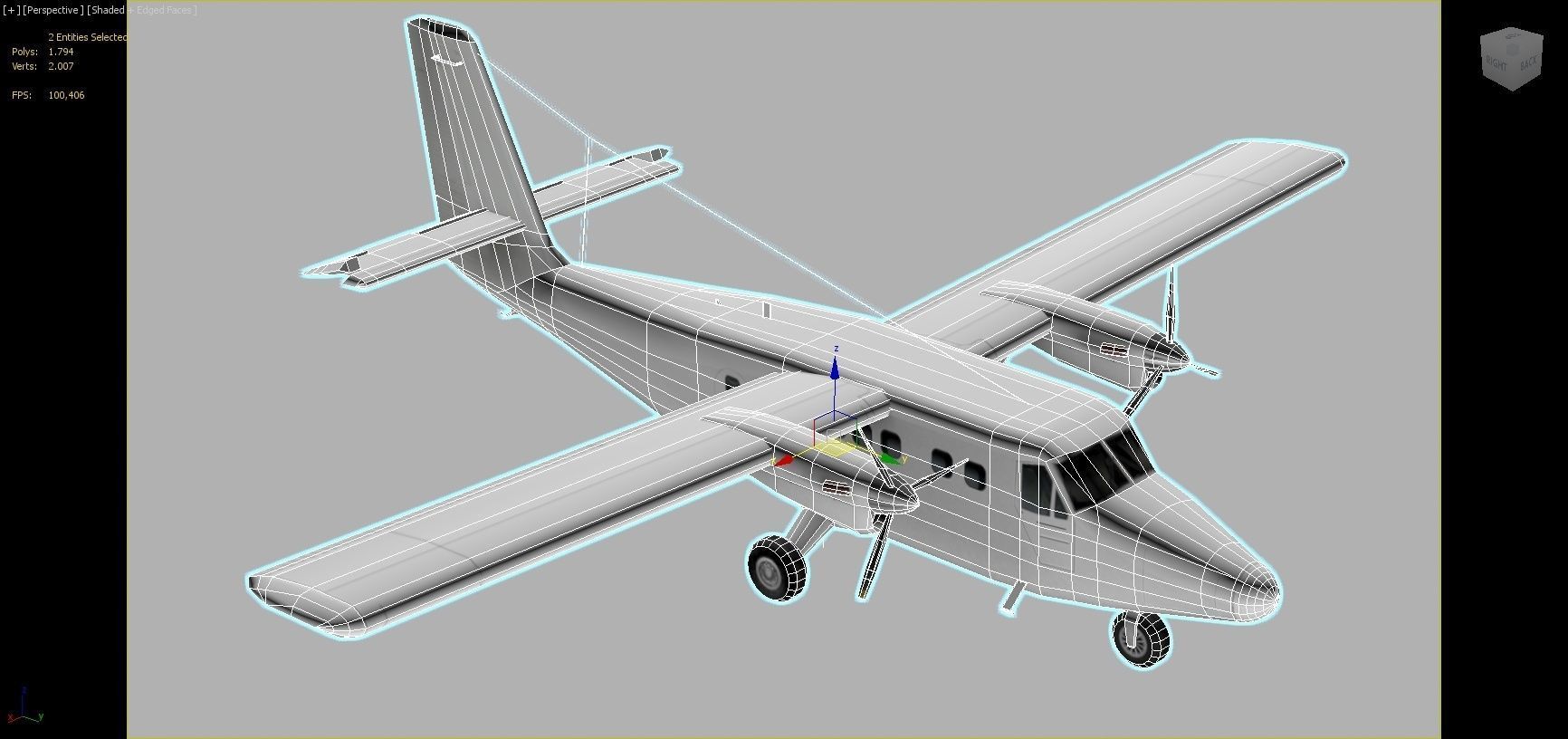 DHC-6 Twin Otter Static Low Poly Low-poly 3D model_11