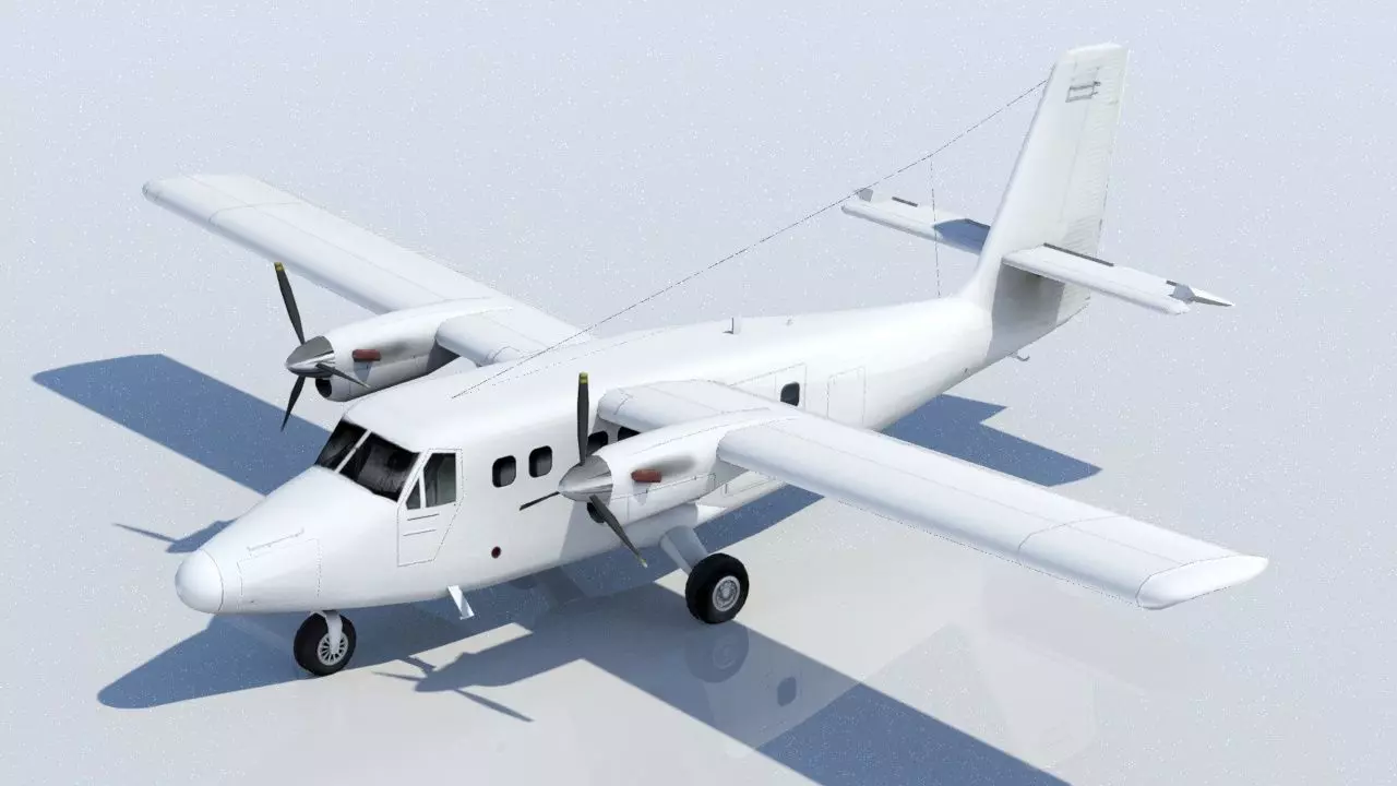 DHC-6 Twin Otter Static Low Poly Low-poly 3D model_0