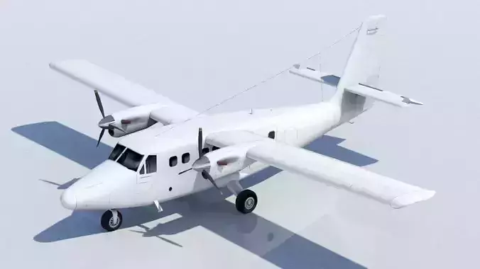 De Havilland Canada DHC-6 Twin Otter Static Low Poly Low-poly 3D model