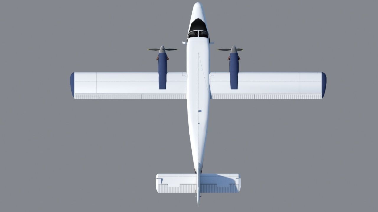DHC-6 Twin Otter Static Low Poly Low-poly 3D model_5