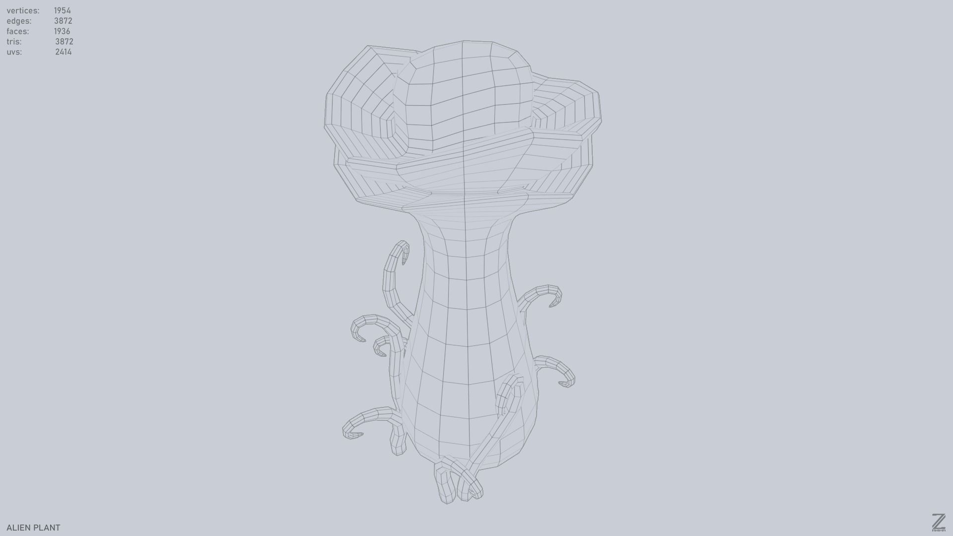 Alien plant Low-poly 3D model_13