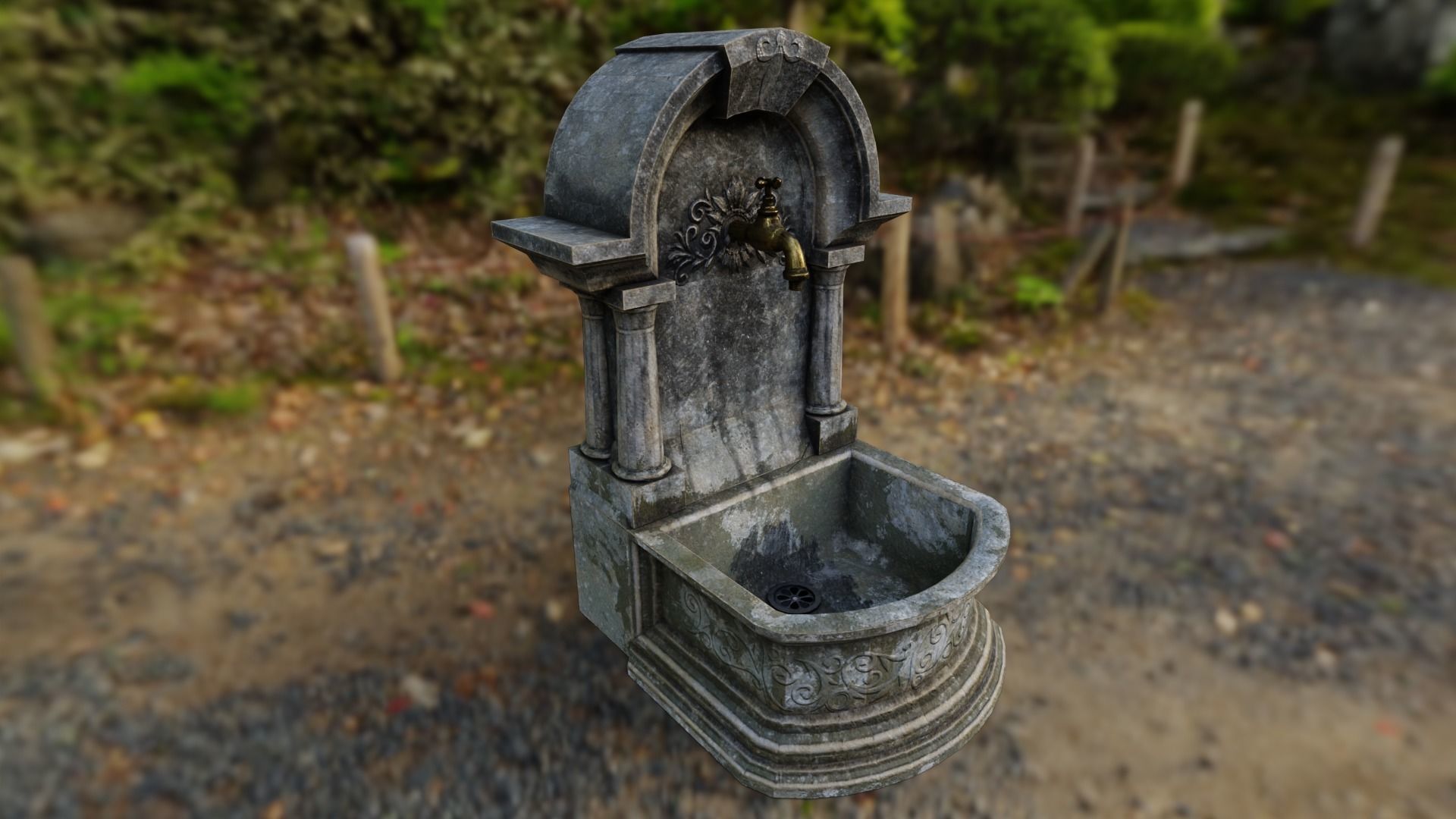 Fountain Type 2 Low-poly 3D model_18