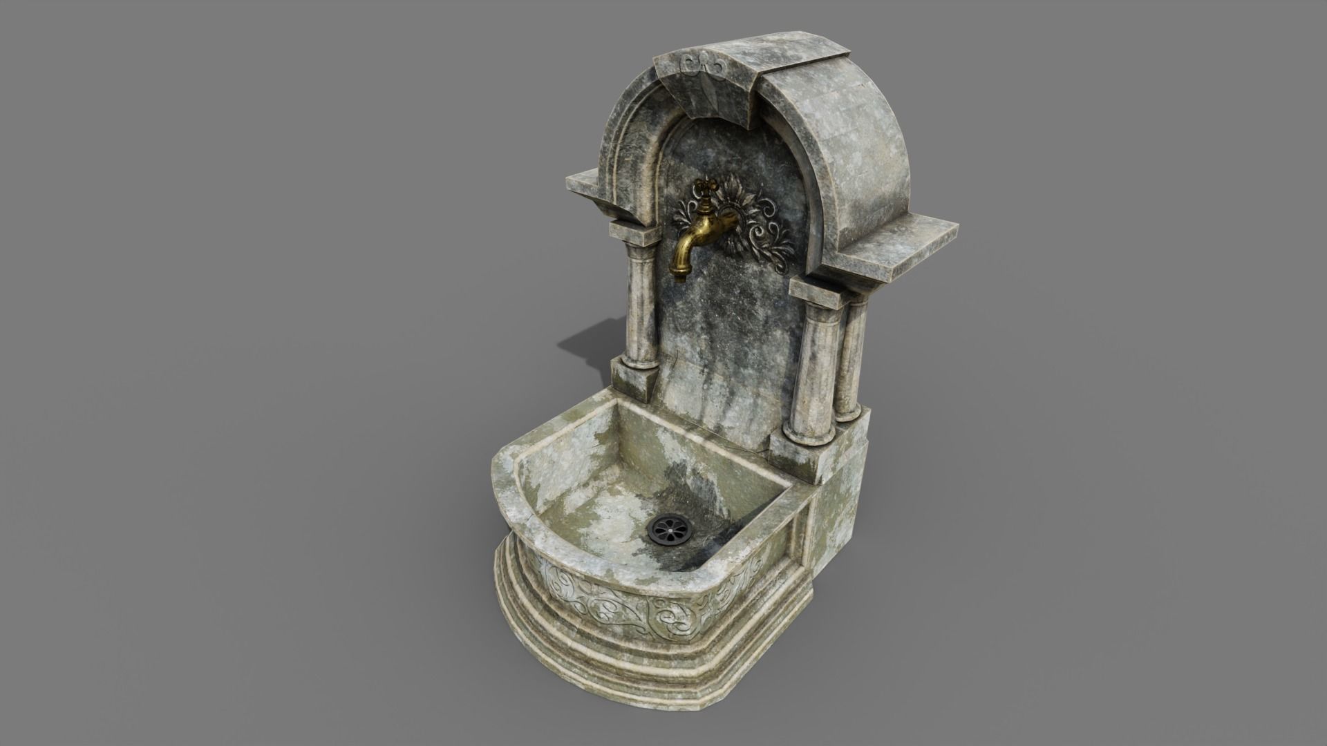 Fountain Type 2 Low-poly 3D model_3