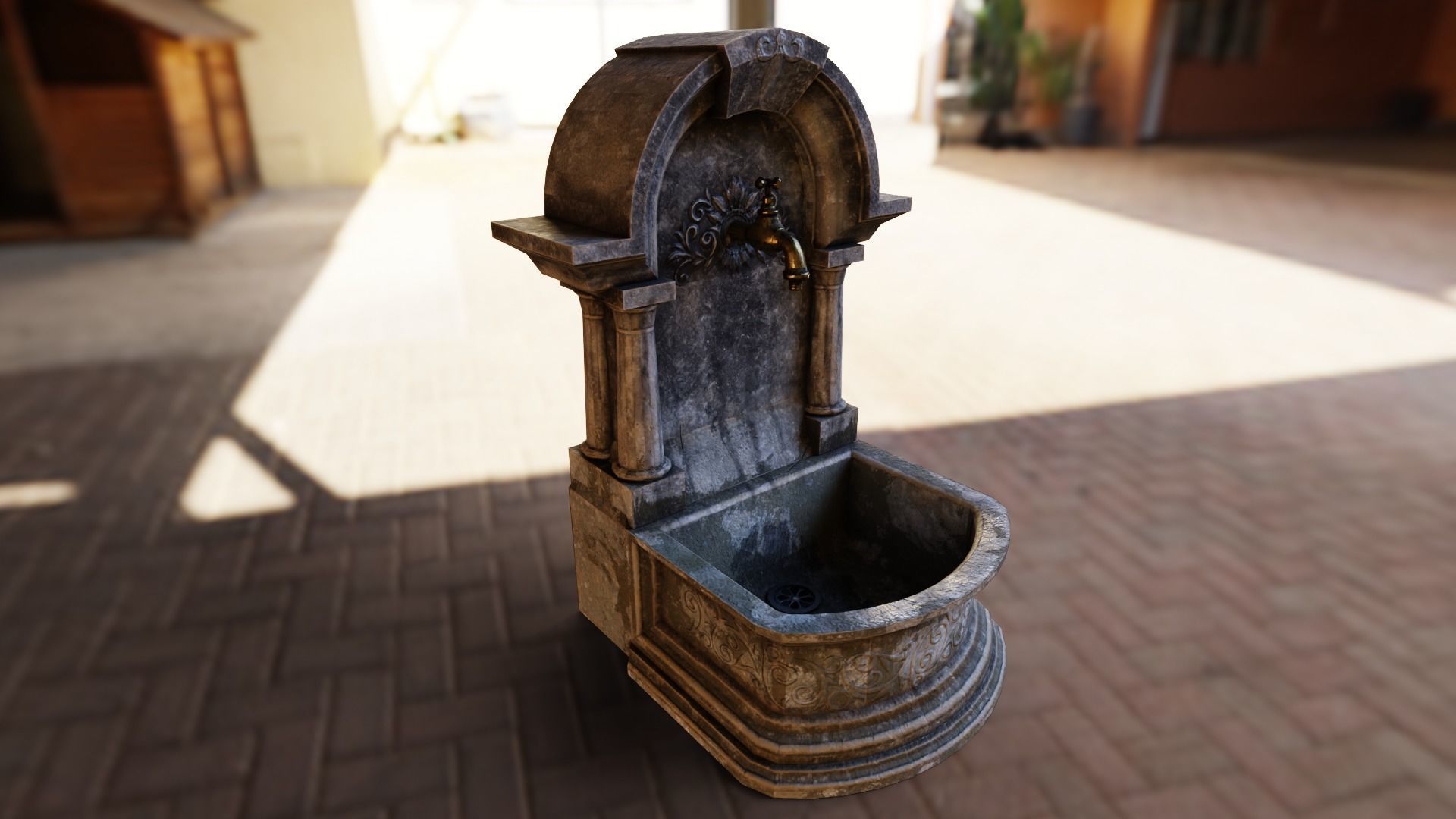 Fountain Type 2 Low-poly 3D model_19