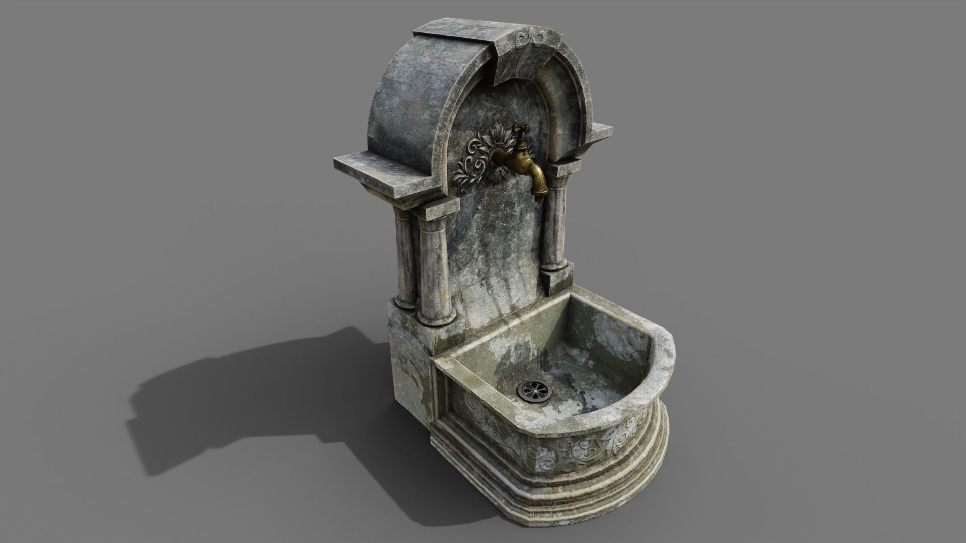 Fountain Type 2 Low-poly 3D model_1