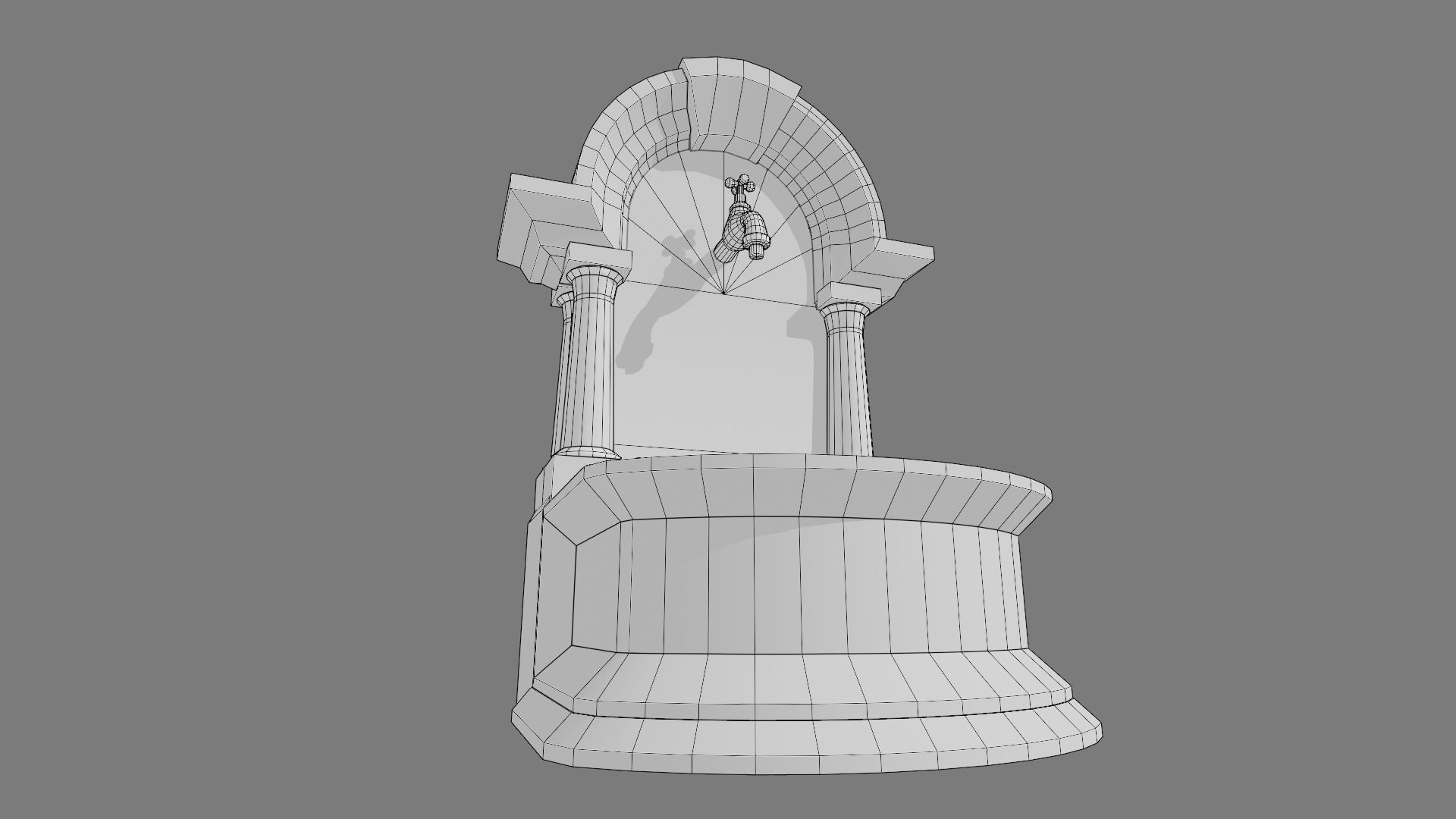 Fountain Type 2 Low-poly 3D model_8