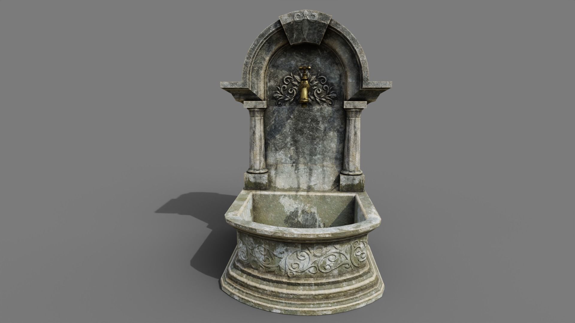 Fountain Type 2 Low-poly 3D model_5