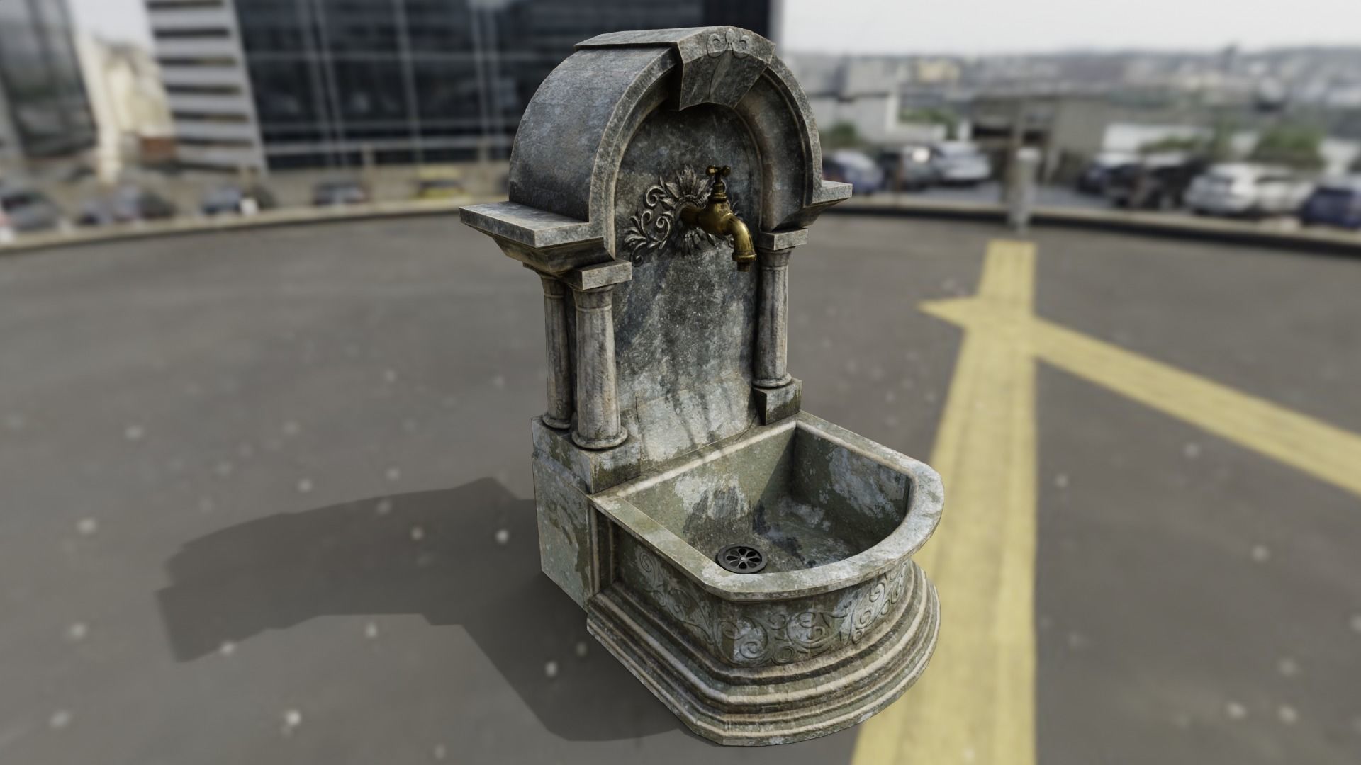 Fountain Type 2 Low-poly 3D model_15