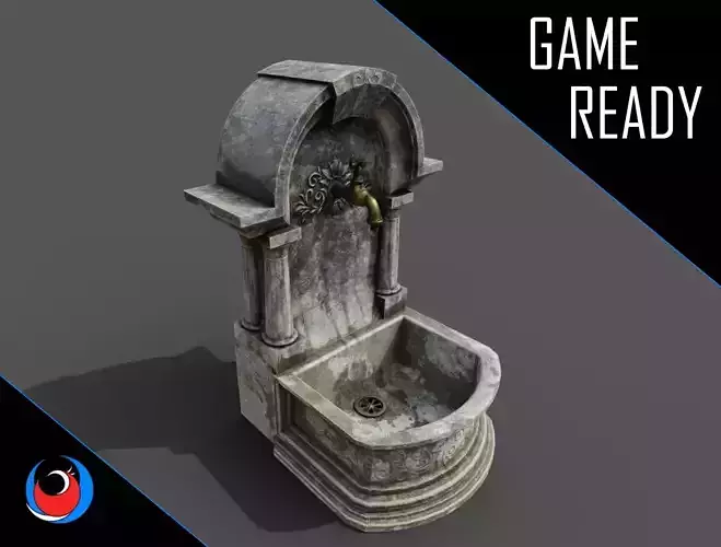 Fountain Type 2 Low-poly 3D model