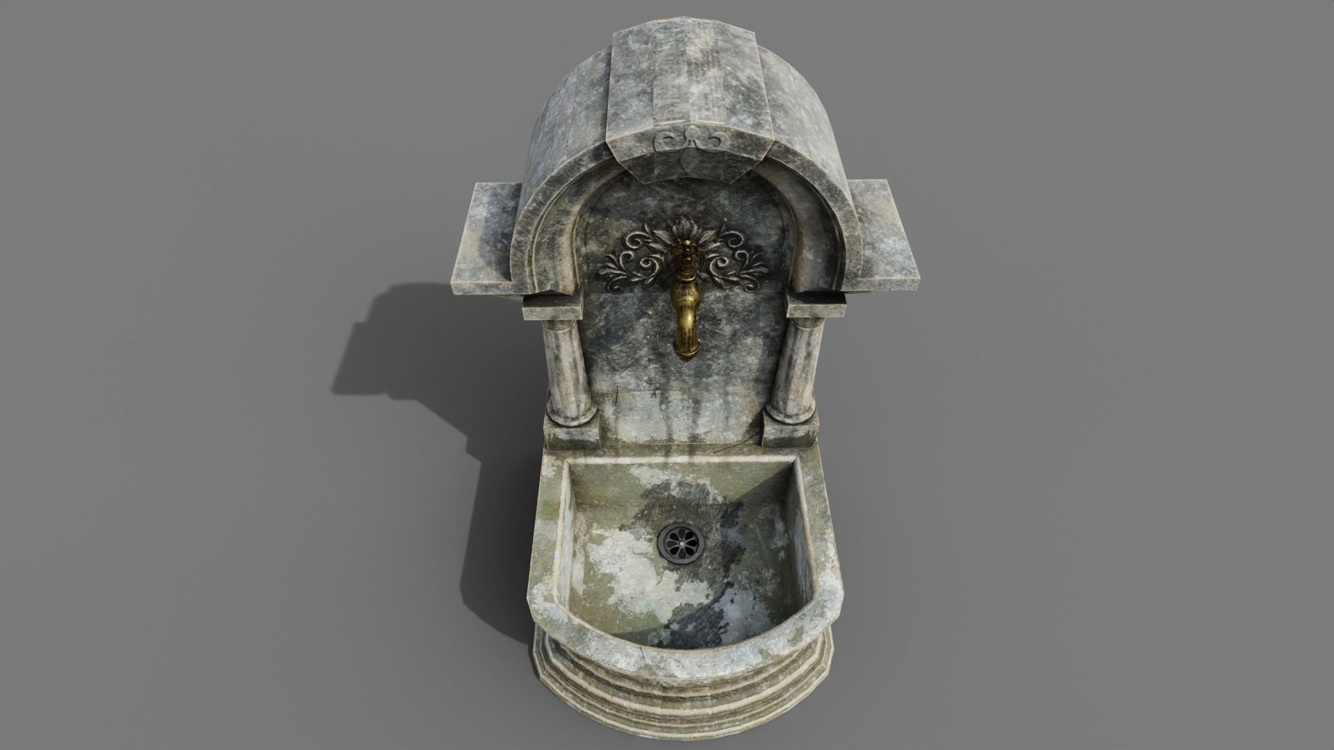 Fountain Type 2 Low-poly 3D model_11