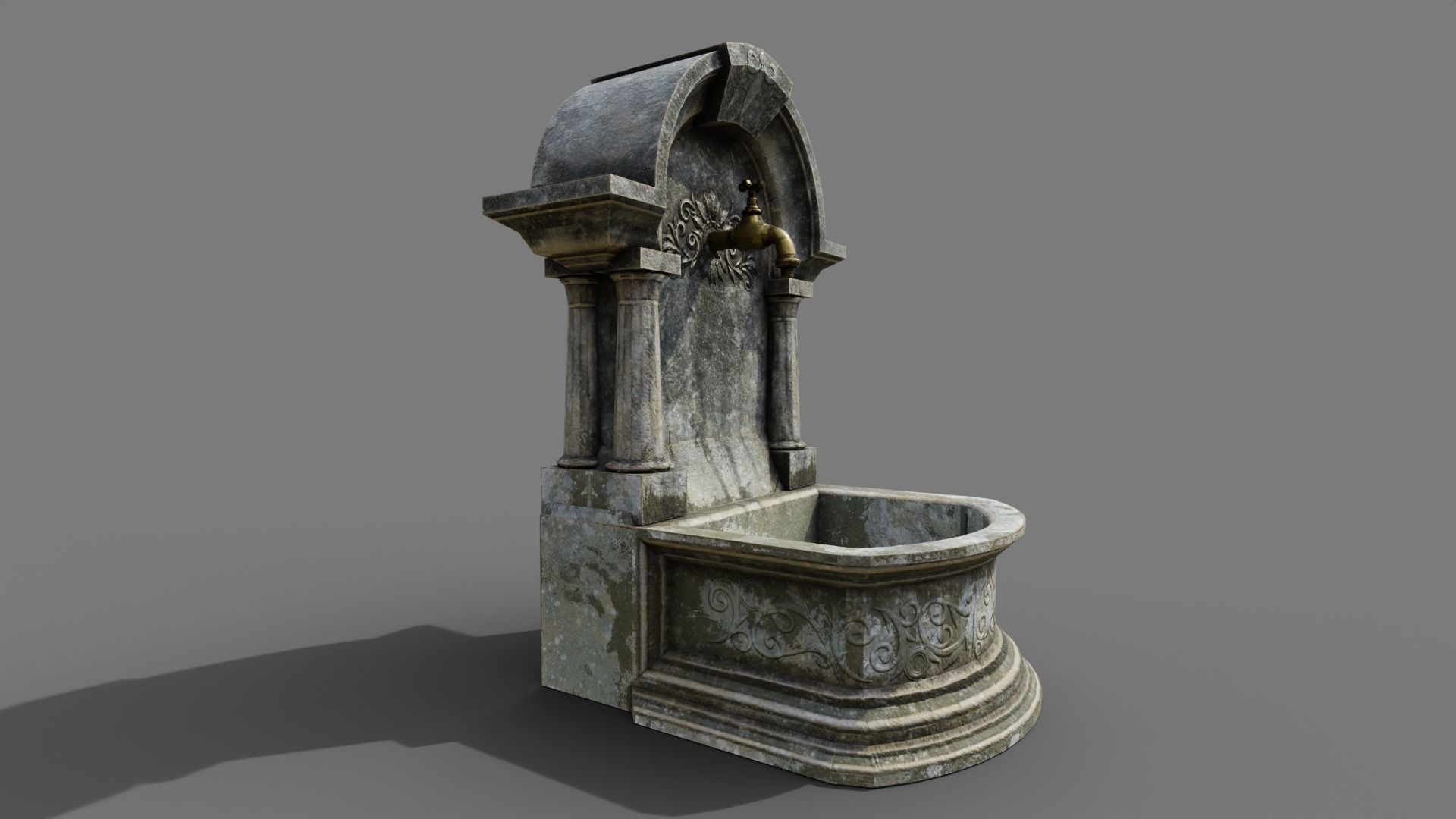 Fountain Type 2 Low-poly 3D model_9