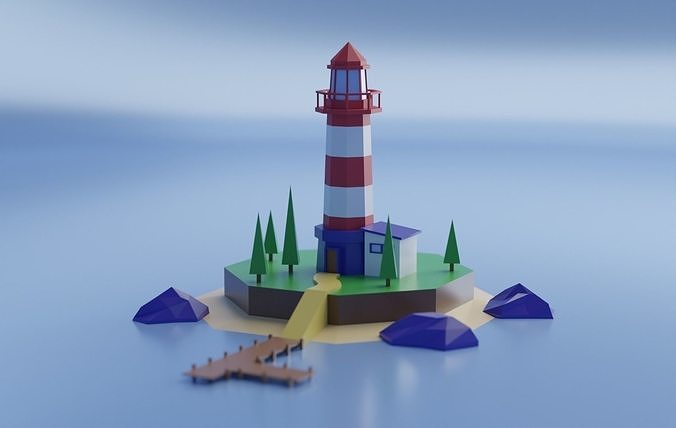 Low-poly Light House -best price- Low-poly 3D model
