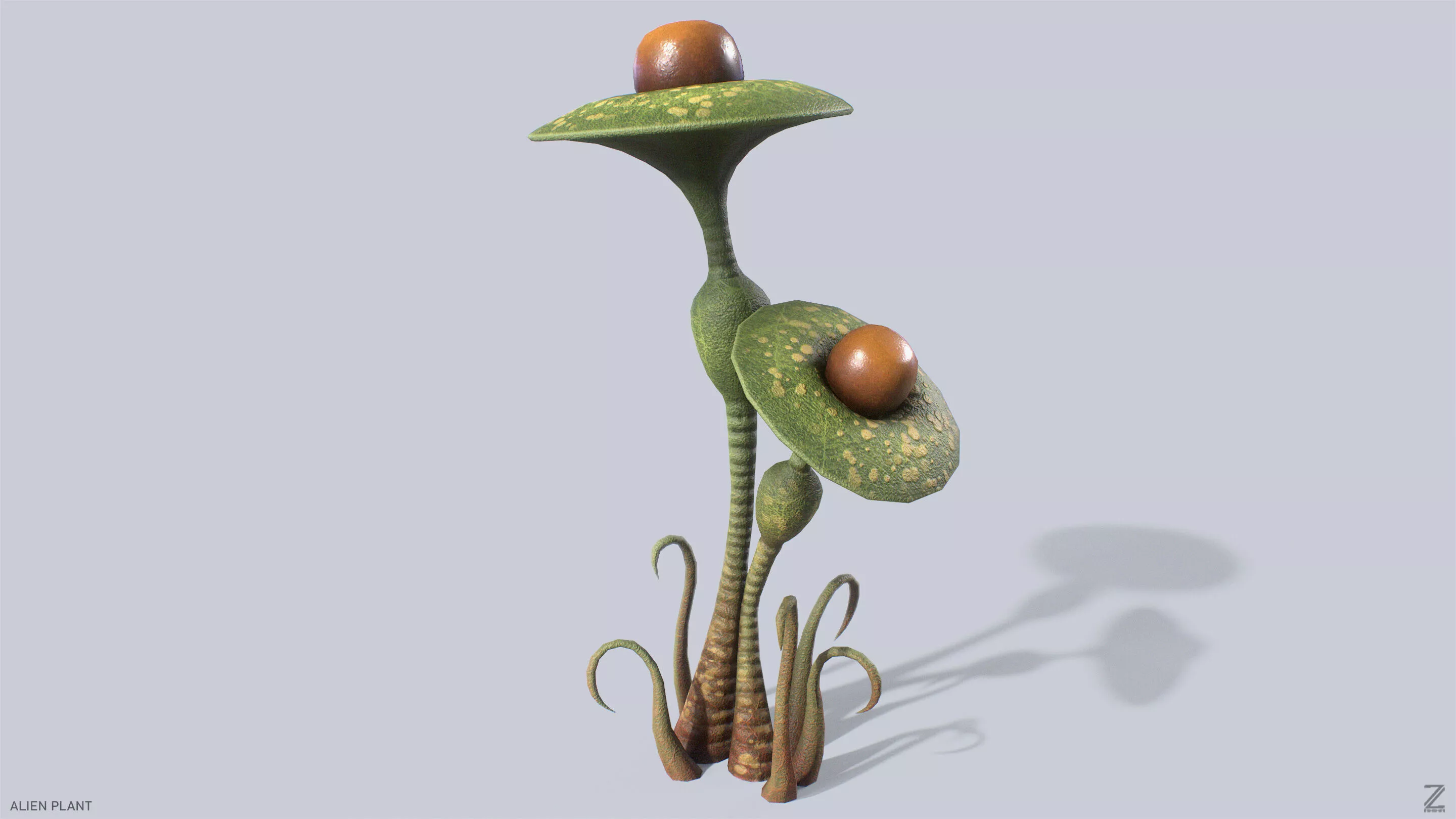 Alien plant Low-poly 3D model