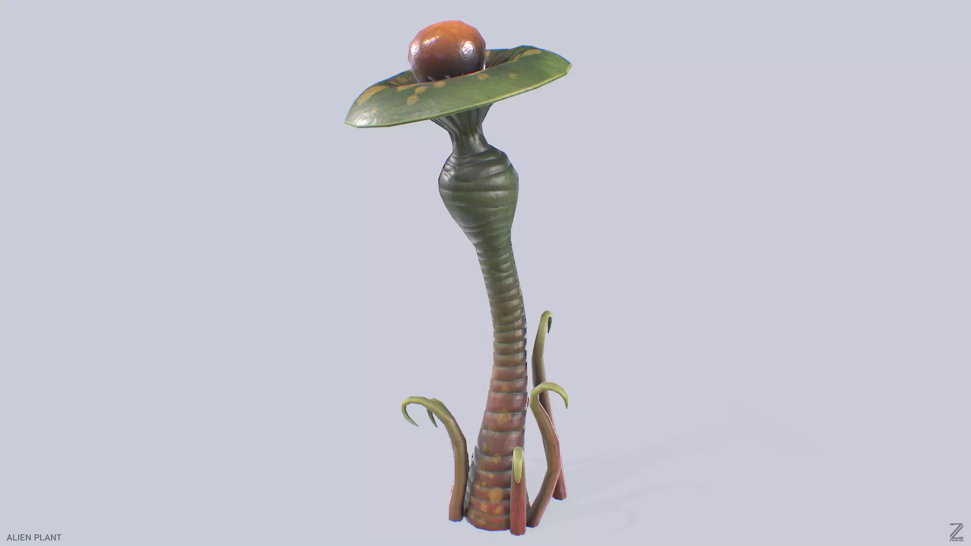 Alien plant Low-poly 3D model