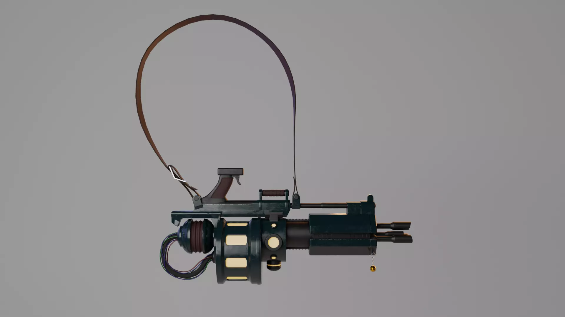 Machinegun Mr Pew Pew Low-poly 3D model